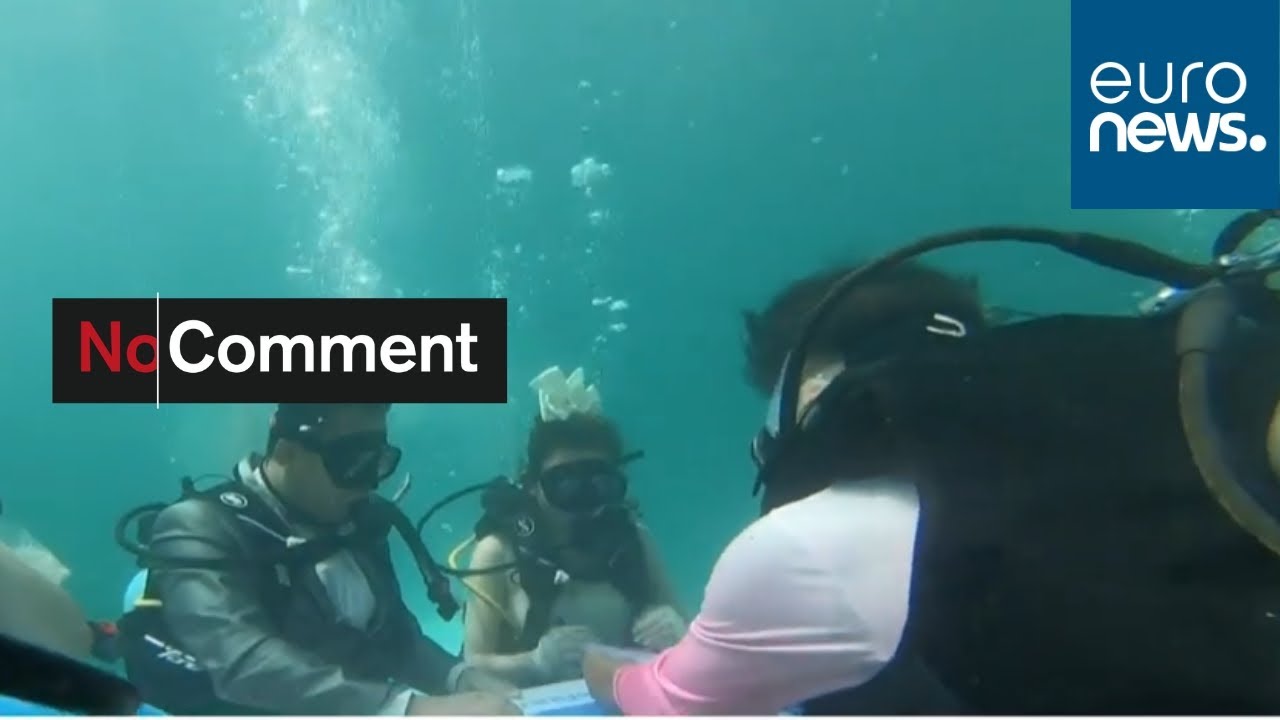 Deeply in love: underwater wedding on Valentine's Day in Thailand