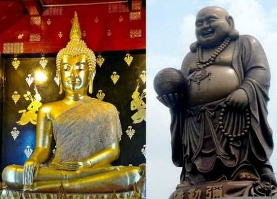 Représentation de Bouddha, le gros et le maigre