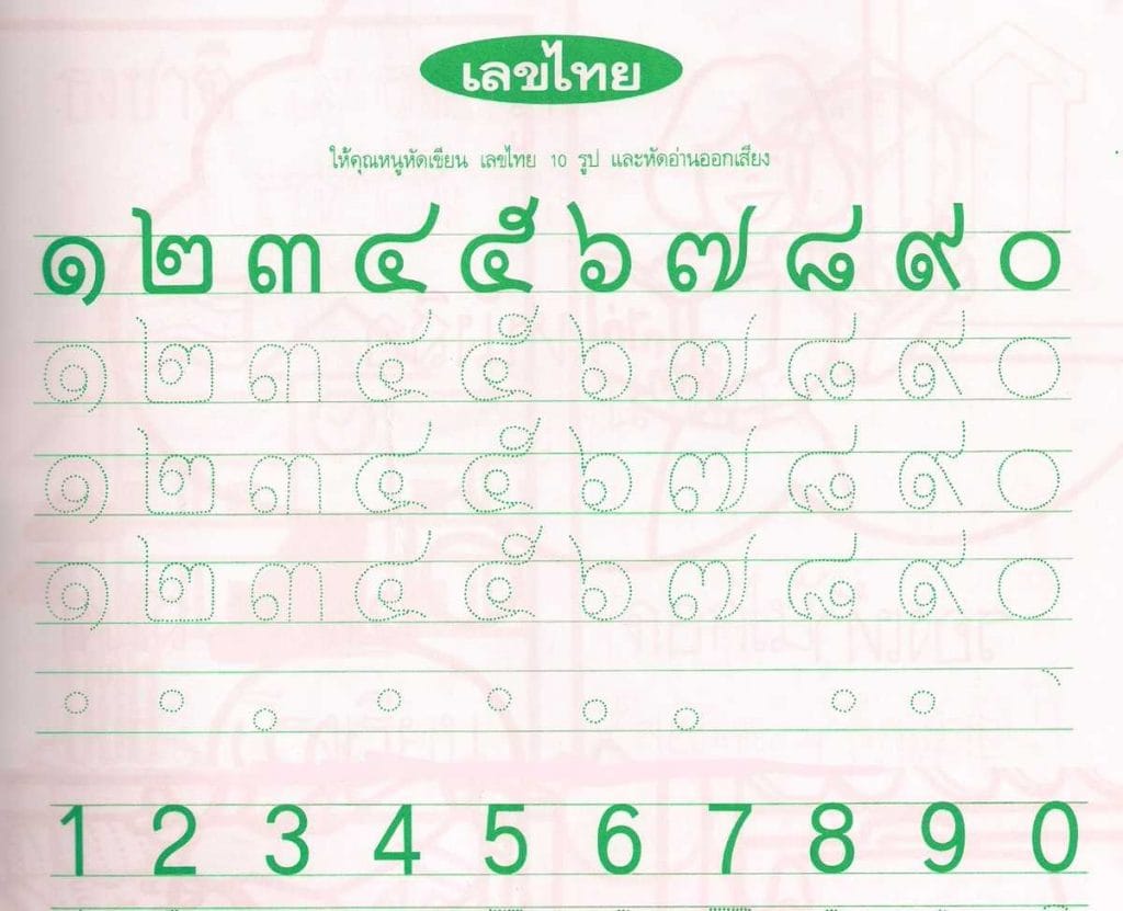 les chiffres thaï