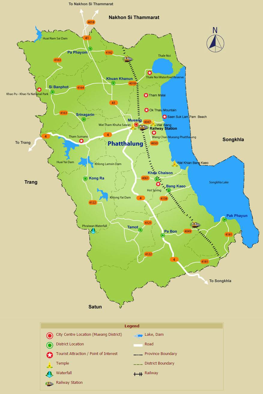 Carte de la province de Phatthalung