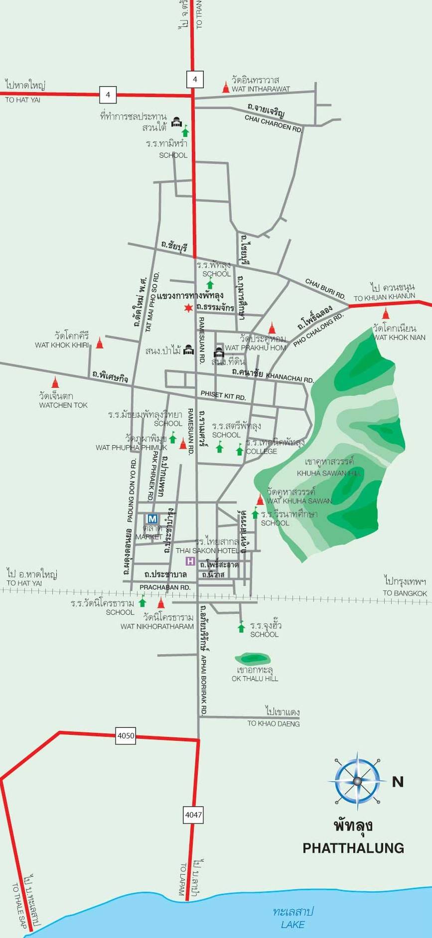 Carte de la ville de phattalung 2