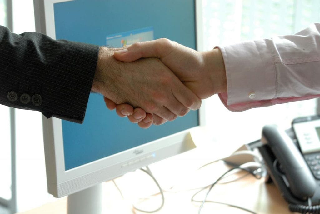 Poignée de main, business, travail