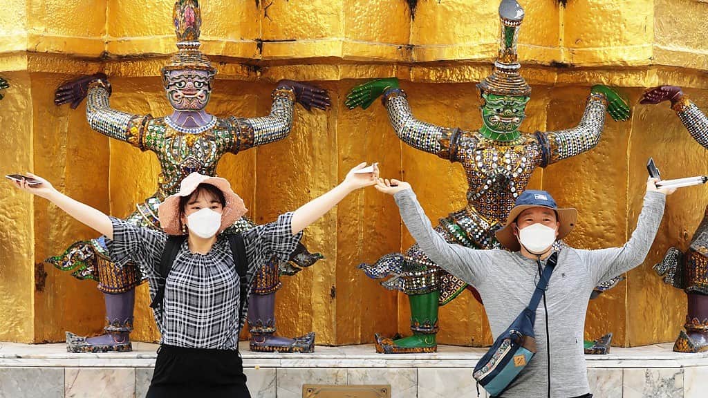 Touristes asiatiques en Thailande