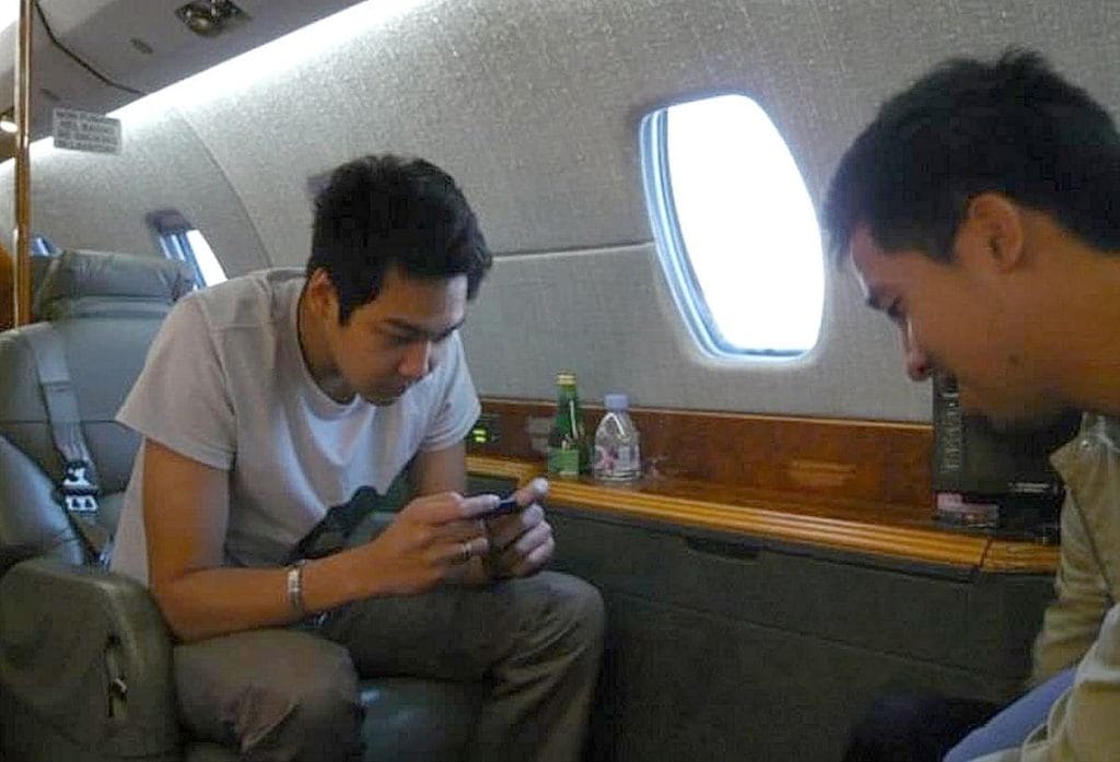 Heritier de Red Bull dans son avion privé