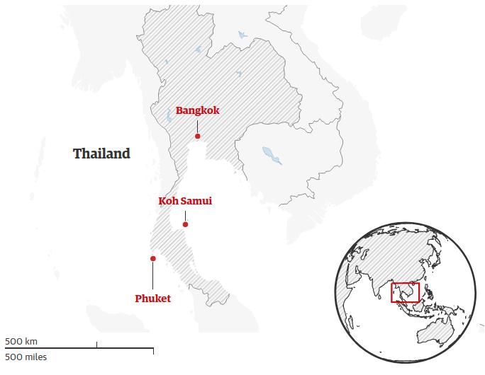Phuket Samui carte Thailande