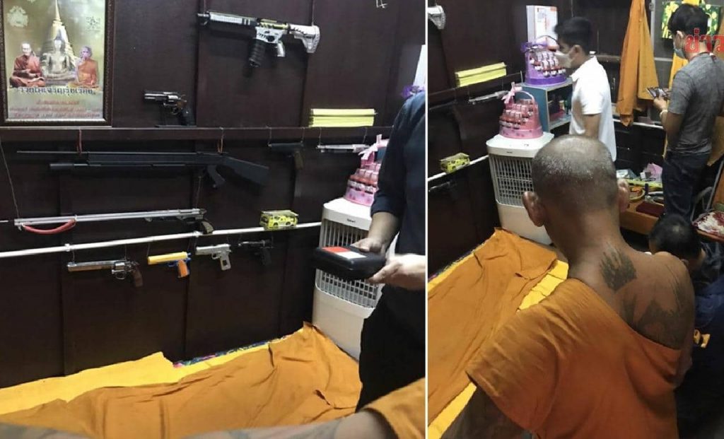 Un moine bouddhiste arrêté en Thaïlande pour avoir vendu des armes à feu sur internet