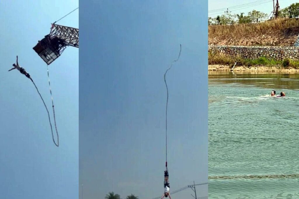 Frayeur lors d'un saut à l'élastique en Thaïlande, la corde se casse mais le touriste survie
