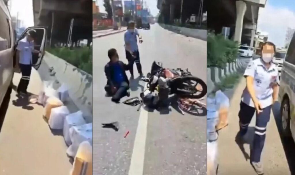 Des secouristes volent la victime d'un accident de la route en Thaïlande