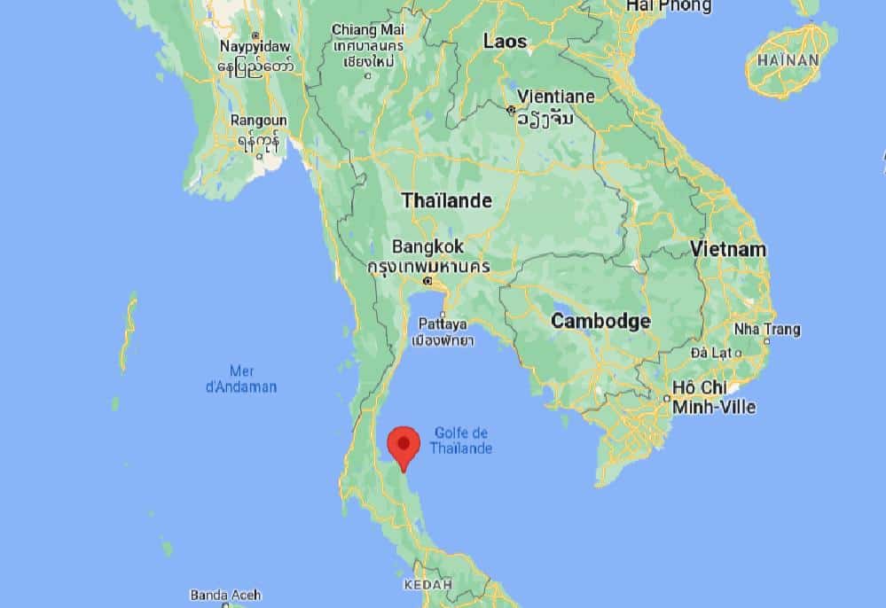 Sichon sur une carte de Thaïlande
