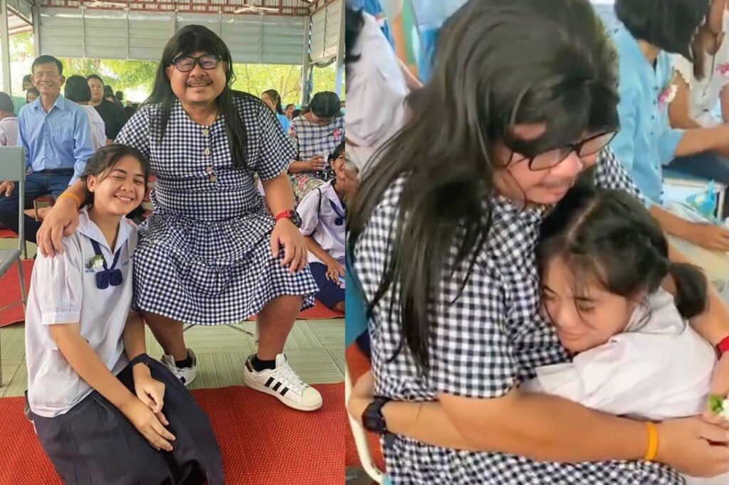 En Thaïlande, un père se déguise en femme pour participer à la fête des Mères à l'école