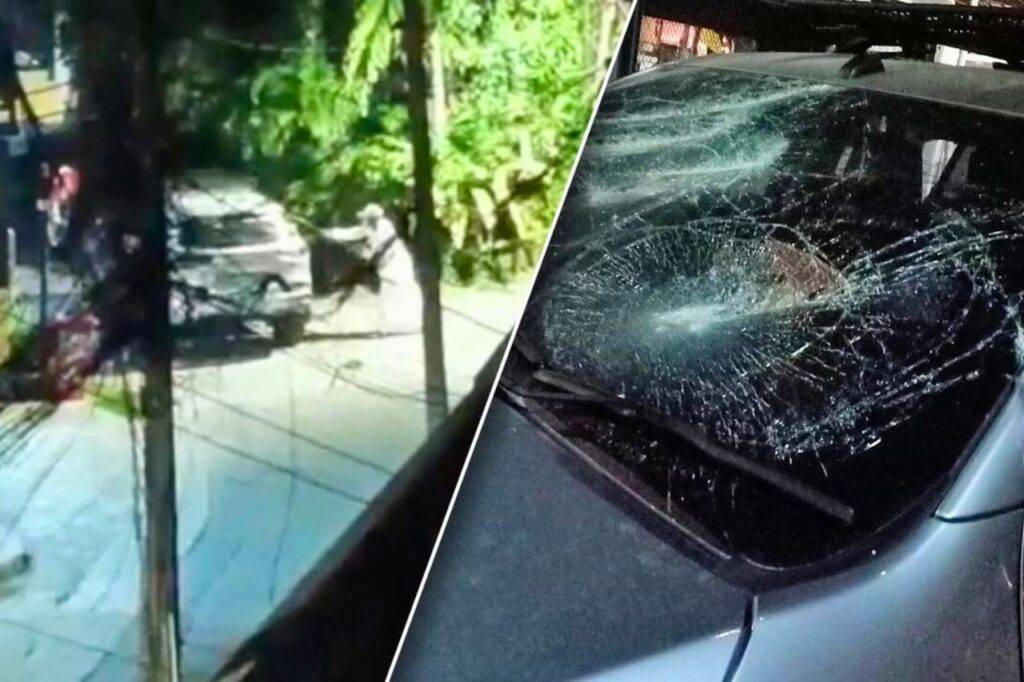 Un touriste enragé détruit un taxi et agresse le chauffeur à Phuket en Thaïlande