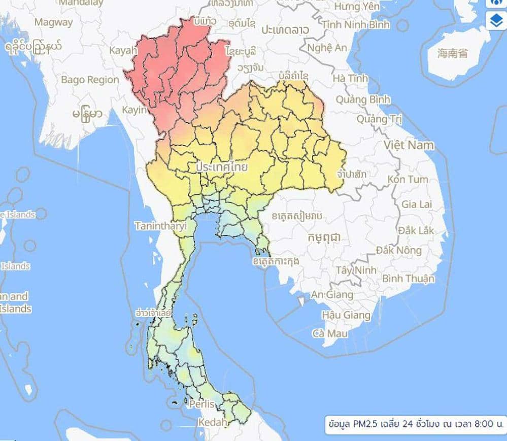 Le nord de la Thaïlande recouvert par le pire smog du monde