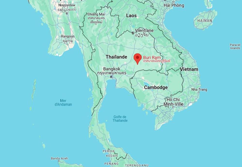 Situation de Buriram sur une carte de Thaïlande