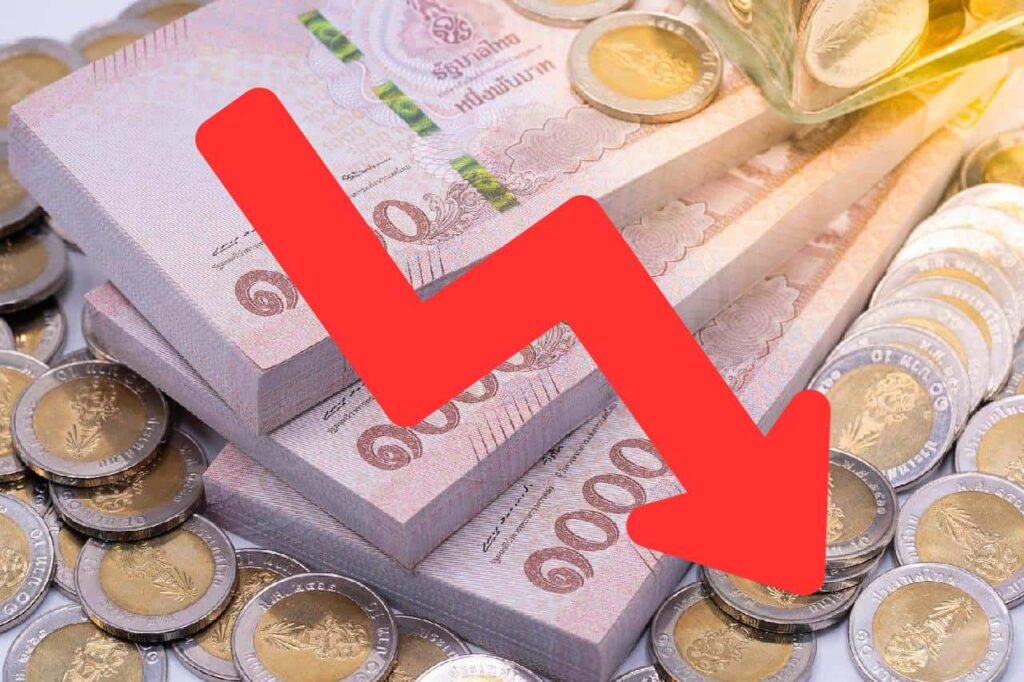 Le cours du baht thaïlandais est en baisse