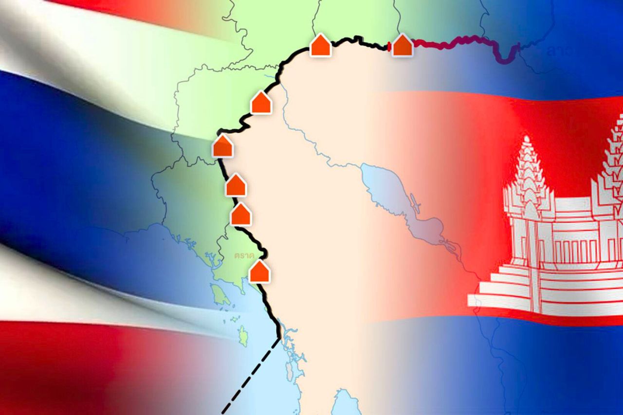 Postes frontières entre la Thaïlande et le Cambodge