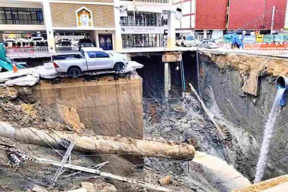 Thaïlande : effondrement d&rsquo;une route à Bangkok dû à la construction du métro