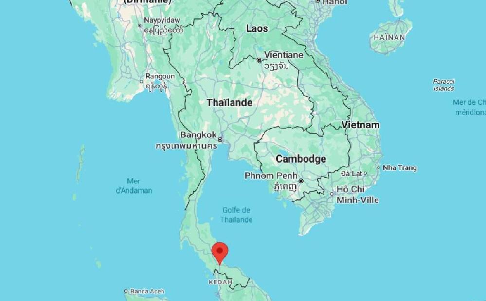 Situation de Hat Yai dans la province de Songkhla sur une carte de Thaïlande.