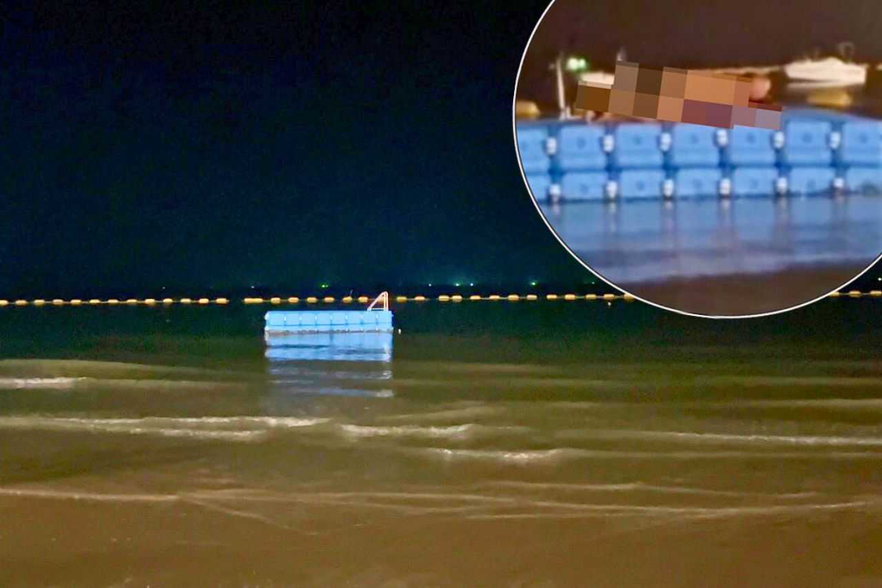 Photo of the couple on the inflatable raft taken from the video made by a witness