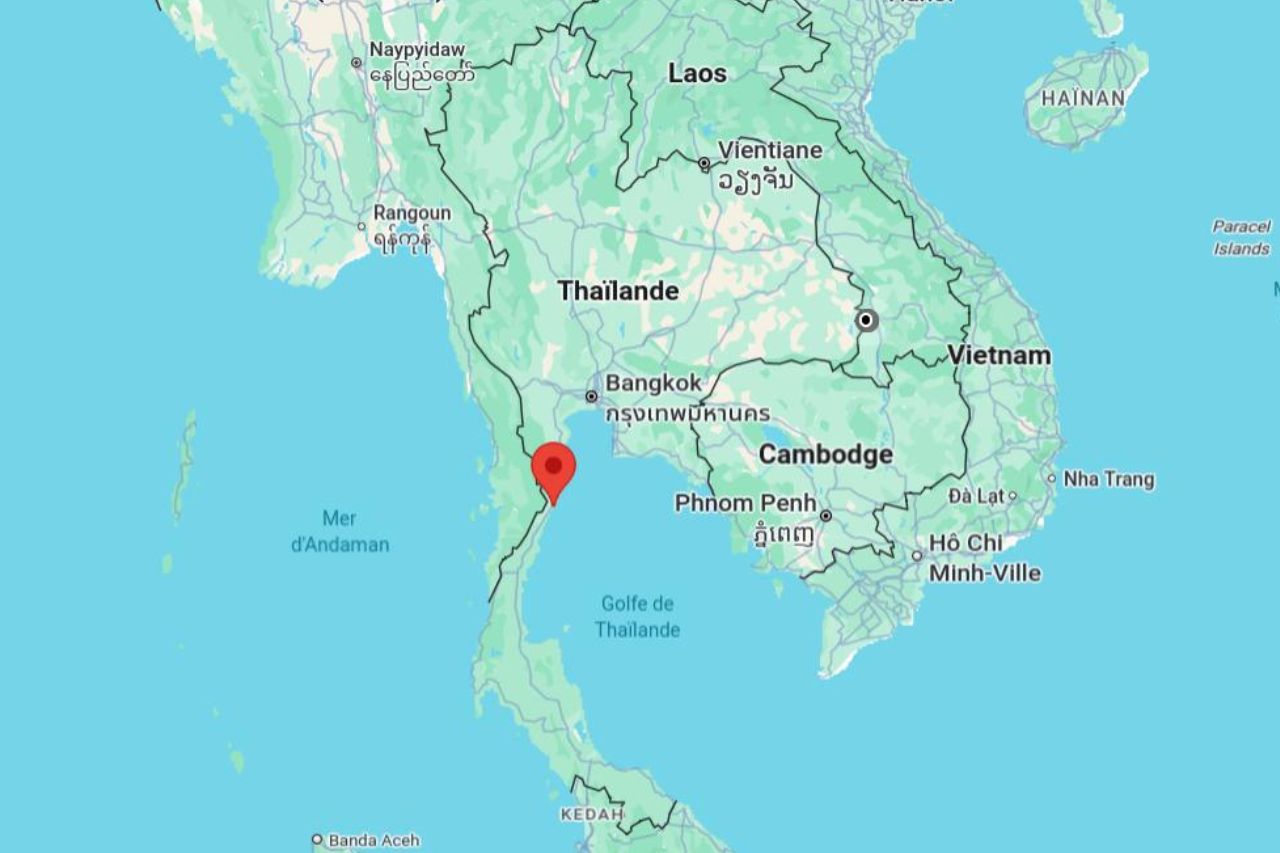 Location of Prachuap Khiri Khan province on a map of Thailand