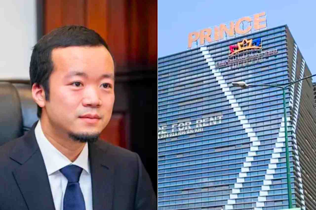 Photo de Chen Zhi et d'un de ses immeubles du groupe Prince