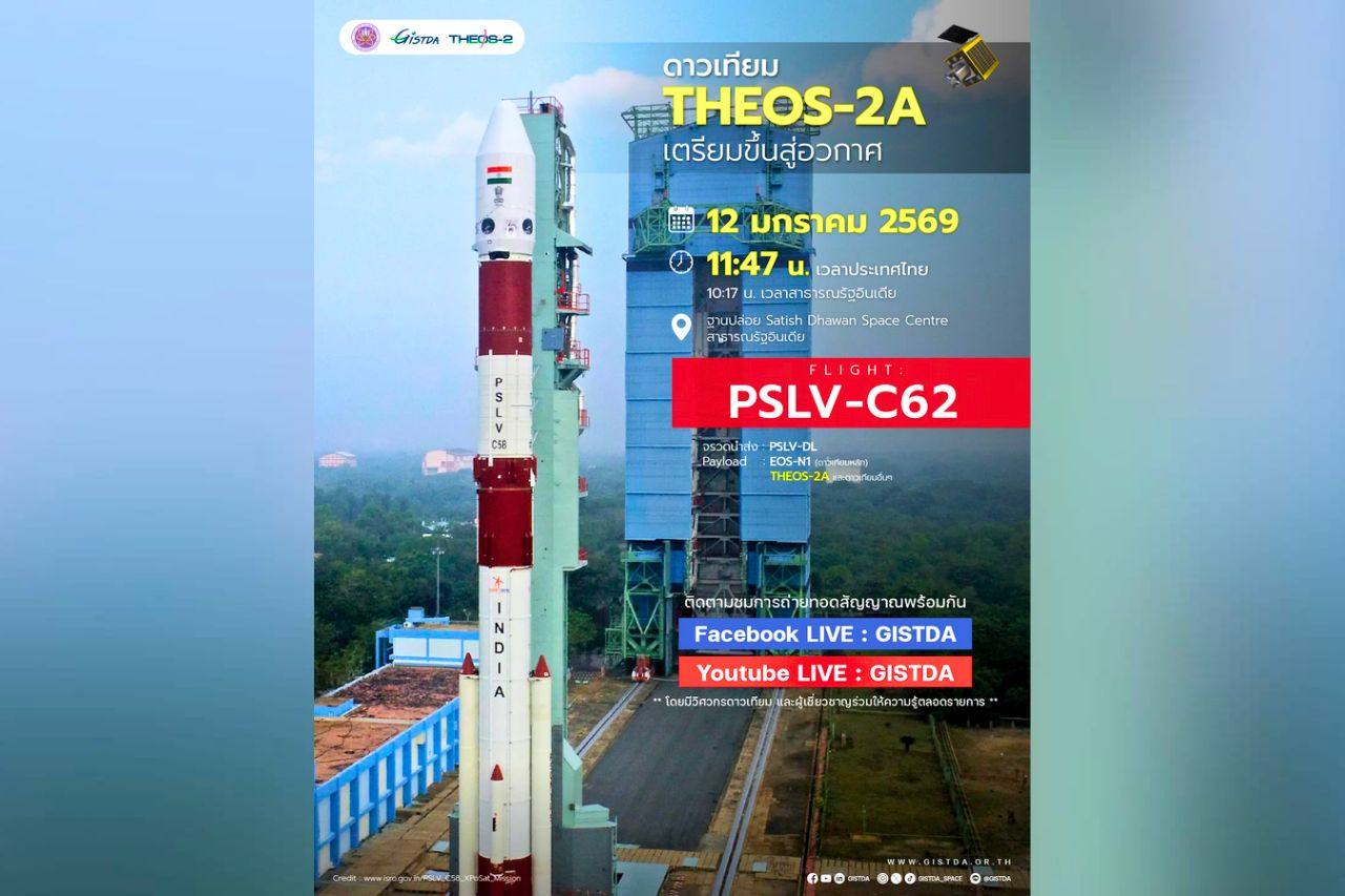 Affiche présentant le lanceur PSLV du satellite haute résolution THEOS-2A
