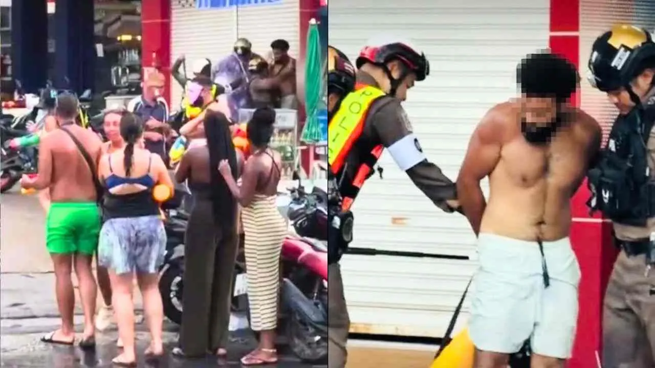 Touristes français arrêtés par la police à Patong Phuket pendant la fête de Songkran.