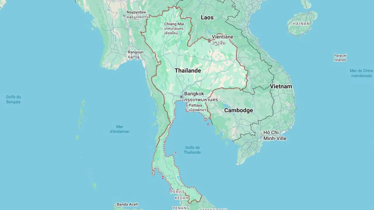 Carte de Thaïlande Google Map