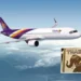 Avion de Thai Airways et housse de coussin contenant de l'héroïne