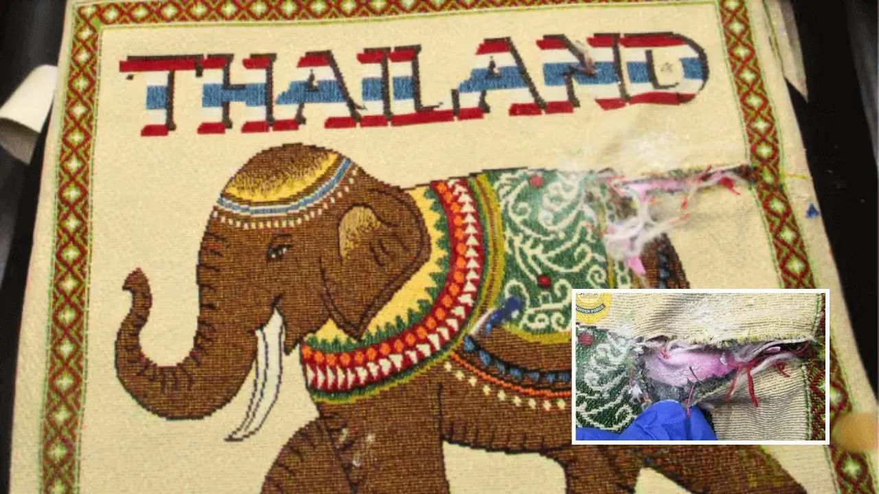 Sacs en toile utilisés pour dissimuler de l'héroïne lors d'une tentative de trafic entre la Thaïlande et l'Australie