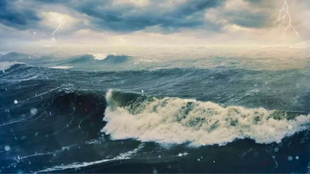 Mer agitée et orage