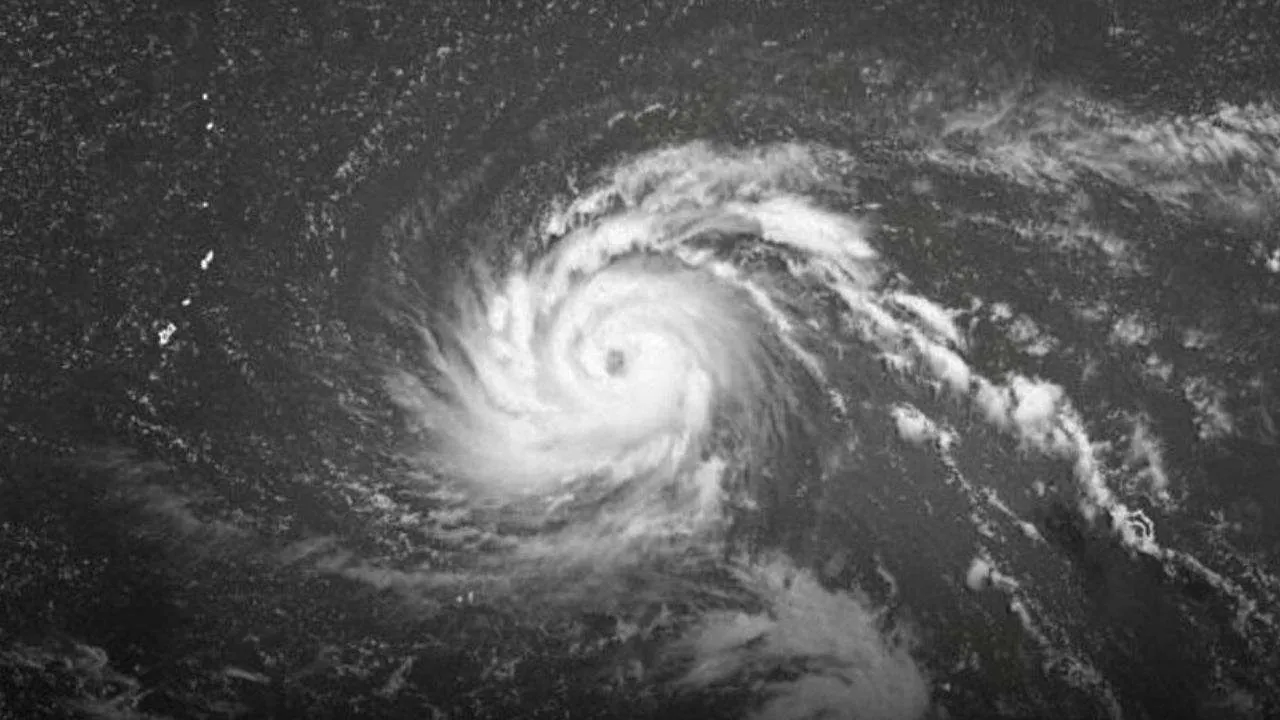 Image satellite du typhon Bavi dans l'océan Pacifique avant son passage près de Taïwan