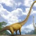 Reconstitution de l'Uragasaurus kalasinensis, un dinosaure herbivore au très long cou découvert en Thaïlande