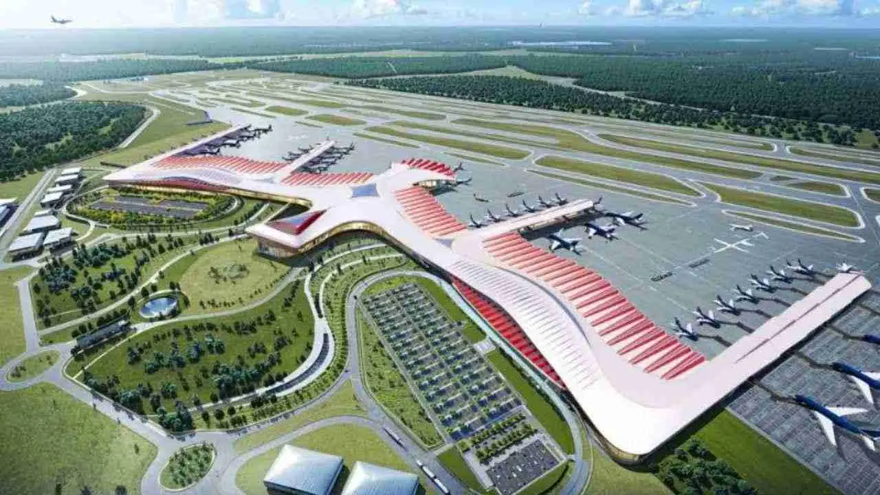Vue aérienne de l'aéroport international de Phu Quoc au Vietnam