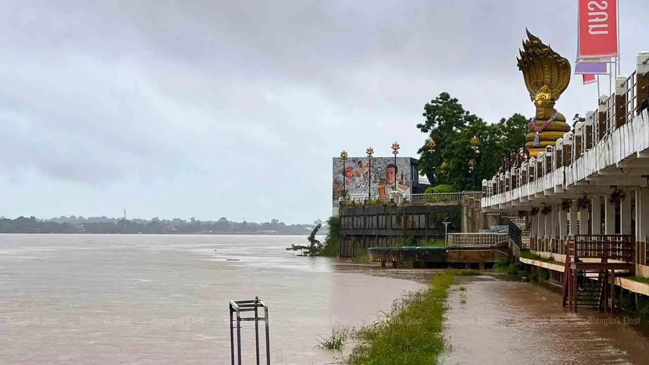 Montée du Mékong à Nakhon Phanom après de fortes pluies